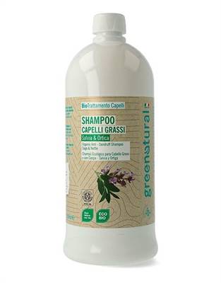 Shampoo CAPELLI GRASSI E CON FORFORA SALVIA & ORTICA -ecobio- 1 Litro